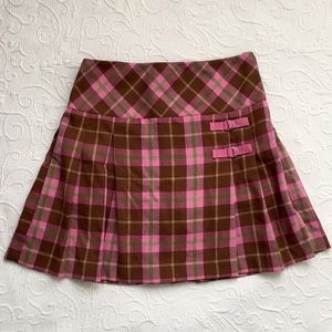 schoolgirl skirt! Brown/pink plaid k.c. parker -